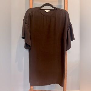 Black shift dress with balloon oversized short sleeves size S